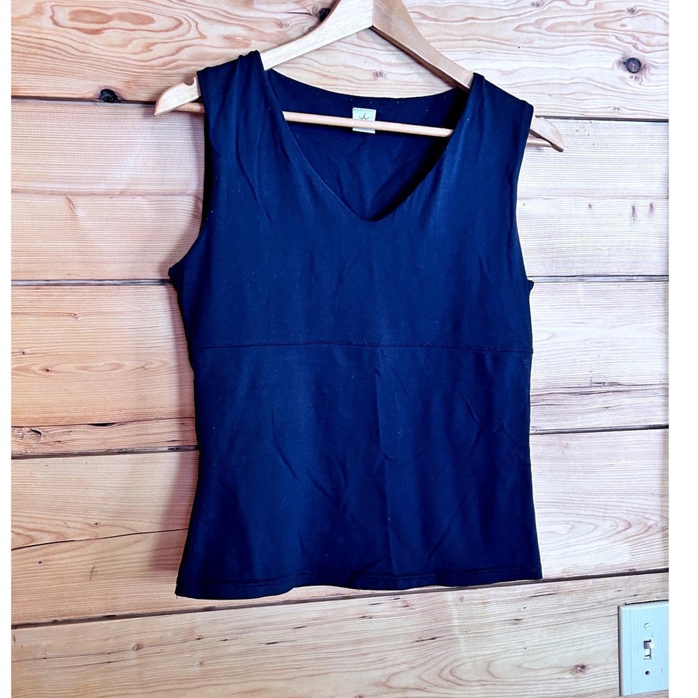 Vintage Womens Top‎ Large Black Camisole Workout Yoga Empire Waist Tank prAna
